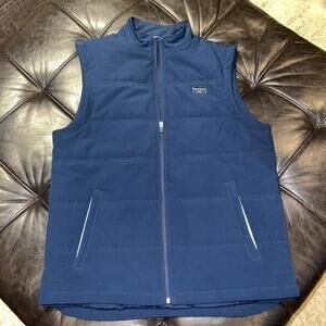 Good Good Golf Vest Men’s M Navy Blue Quilted Performance Full Zip Mock Neck
